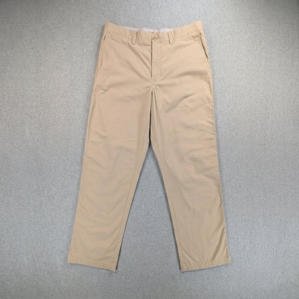 LL Bean Classic Fit‎ Chino Pants Mens 35 Tan Khaki Cotton Flat Front 262548